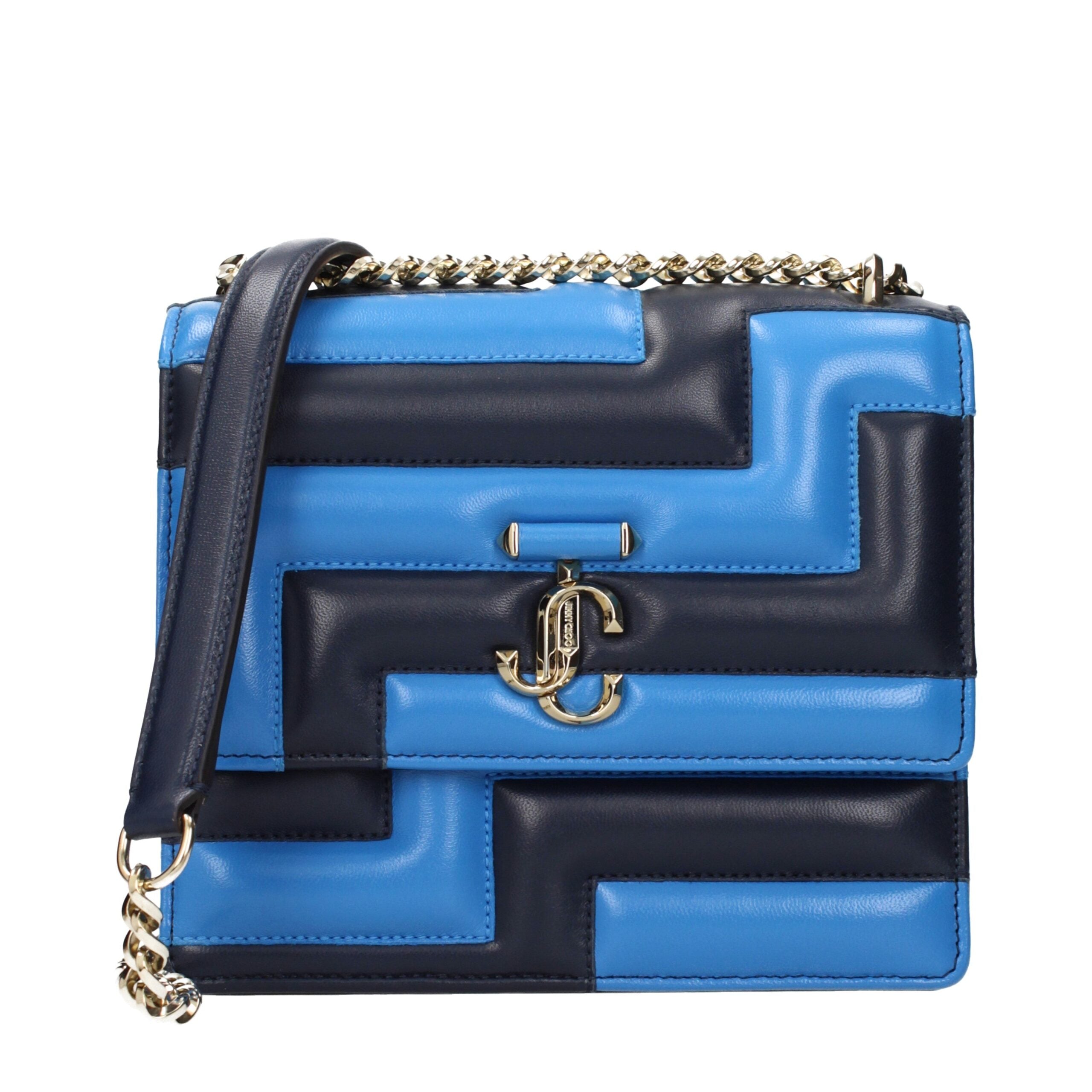 Jimmy Choo Blue Leather Shoulder Bags